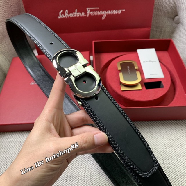 菲拉格慕男女士皮帶 Ferragamo雙扣高端禮盒腰帶  jjp2121